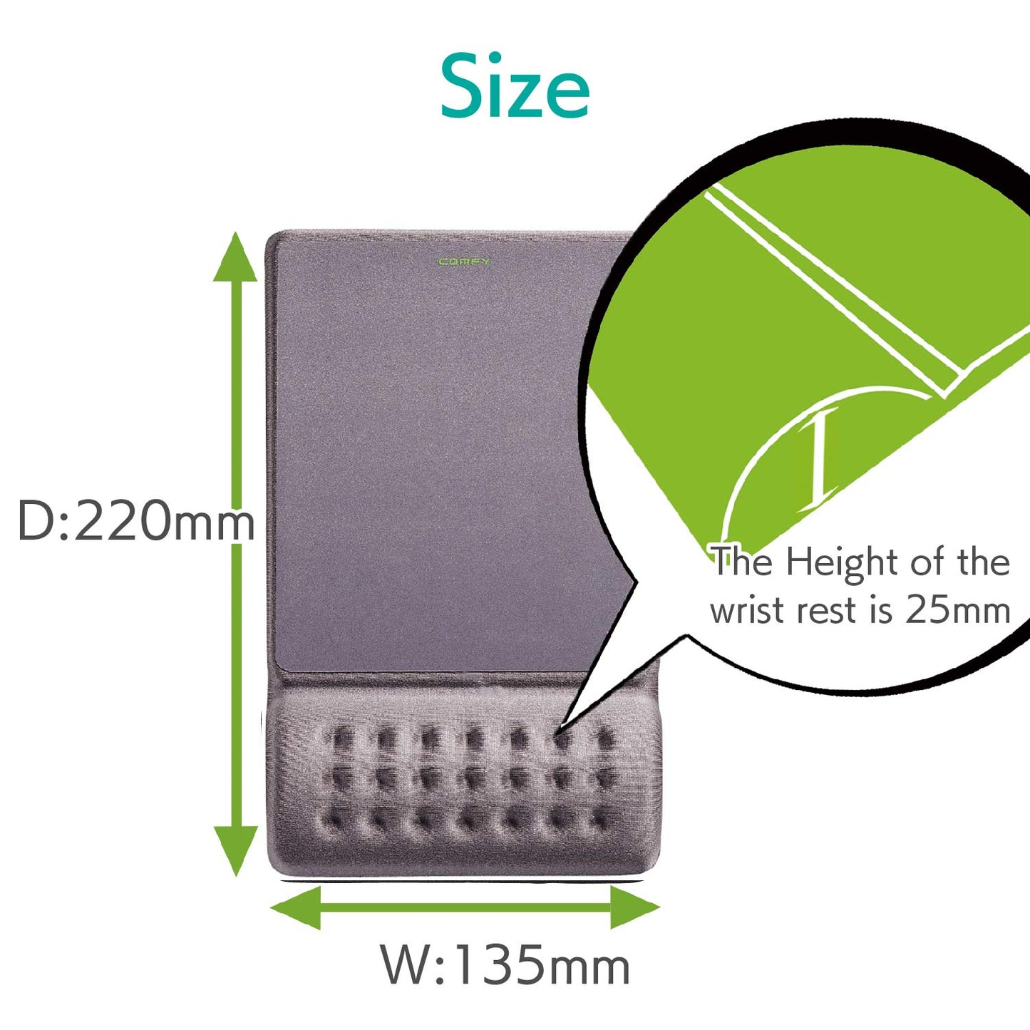 ELECOM Mouse Pad with Wrist Rest"Comfy" Smooth Control/Ergonomic Design/Reduce Wrist Fatigue/Memory