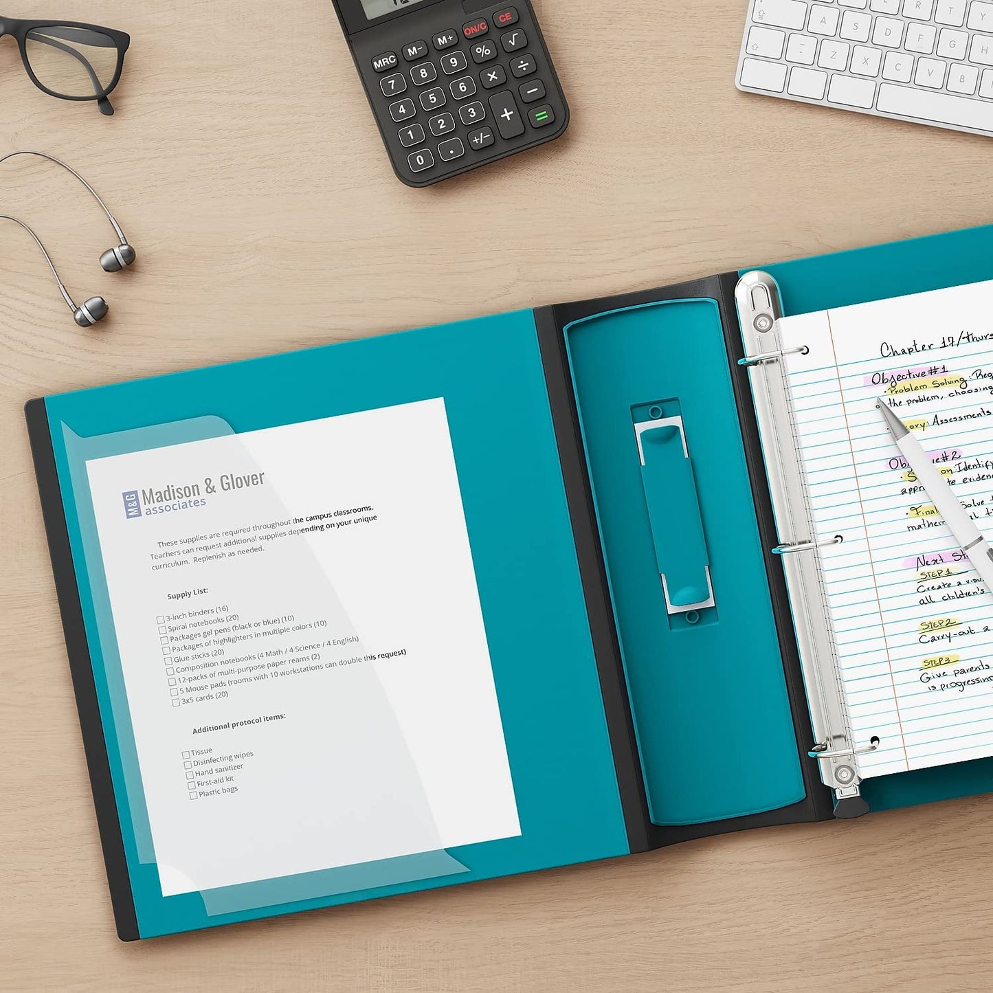 Staples Better Binder, 3-Inch 3-Ring View, Light Blue, 2-Pack