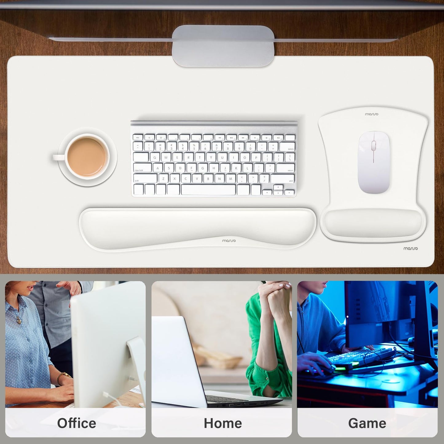 MOSISO Keyboard Mouse Pad Set, Large Gaming Mousepad&Keyboard Wrist Rest
