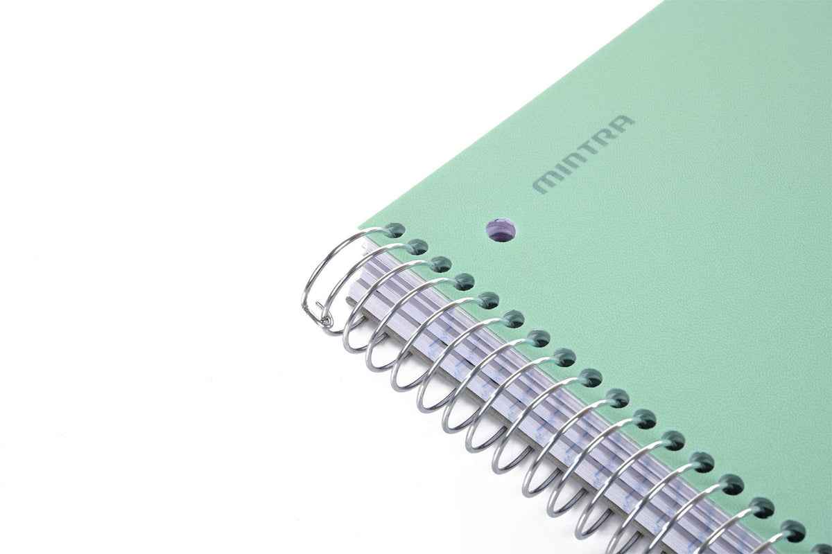 Mintra Office Durable Spiral Notebooks, 5 Subject (Sage Green, Wide Ruled 1pk)