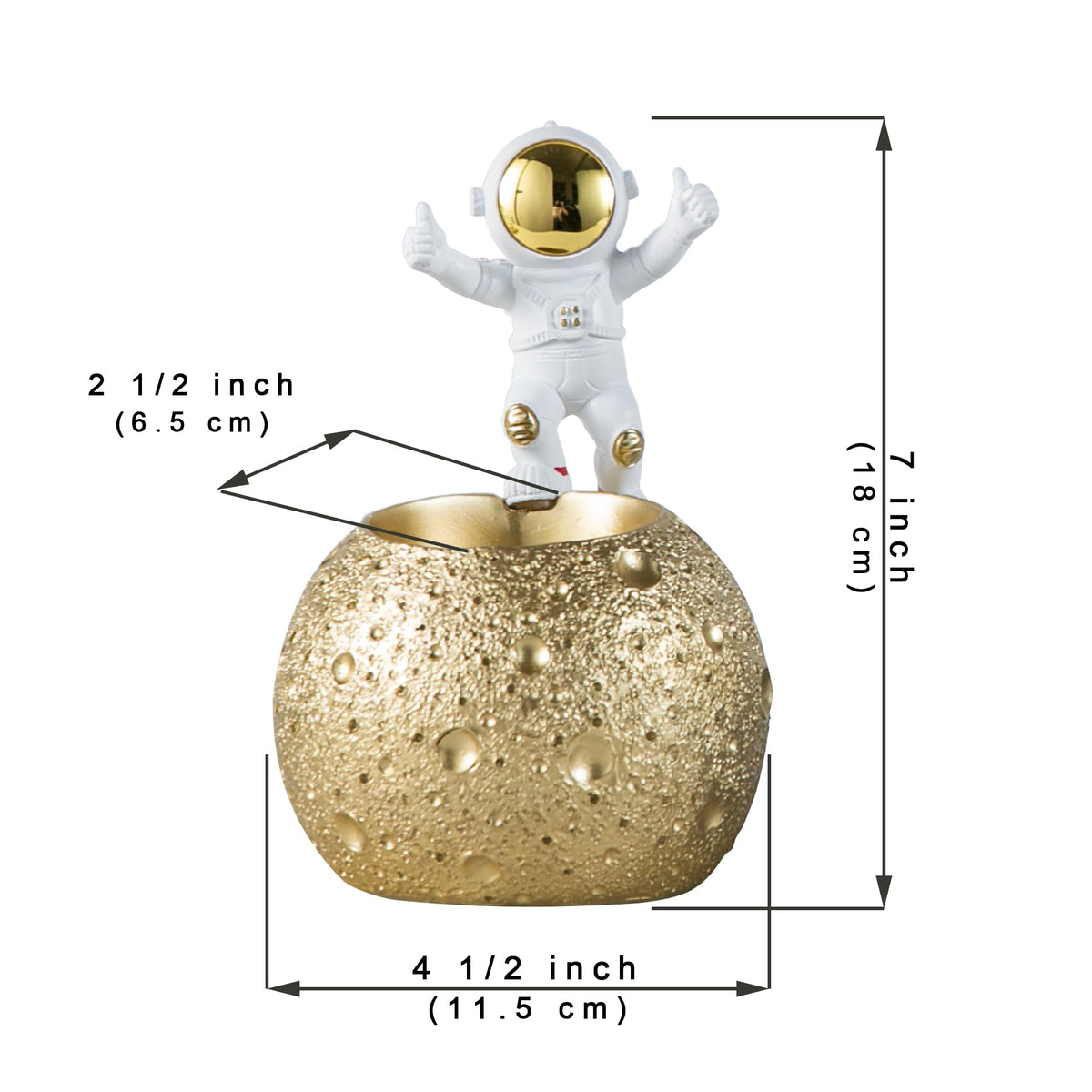 Kimdio Pen Holder, Astronaut Stand for Desk Pencil Holder, Resin Desk Moon Organizer Decorative