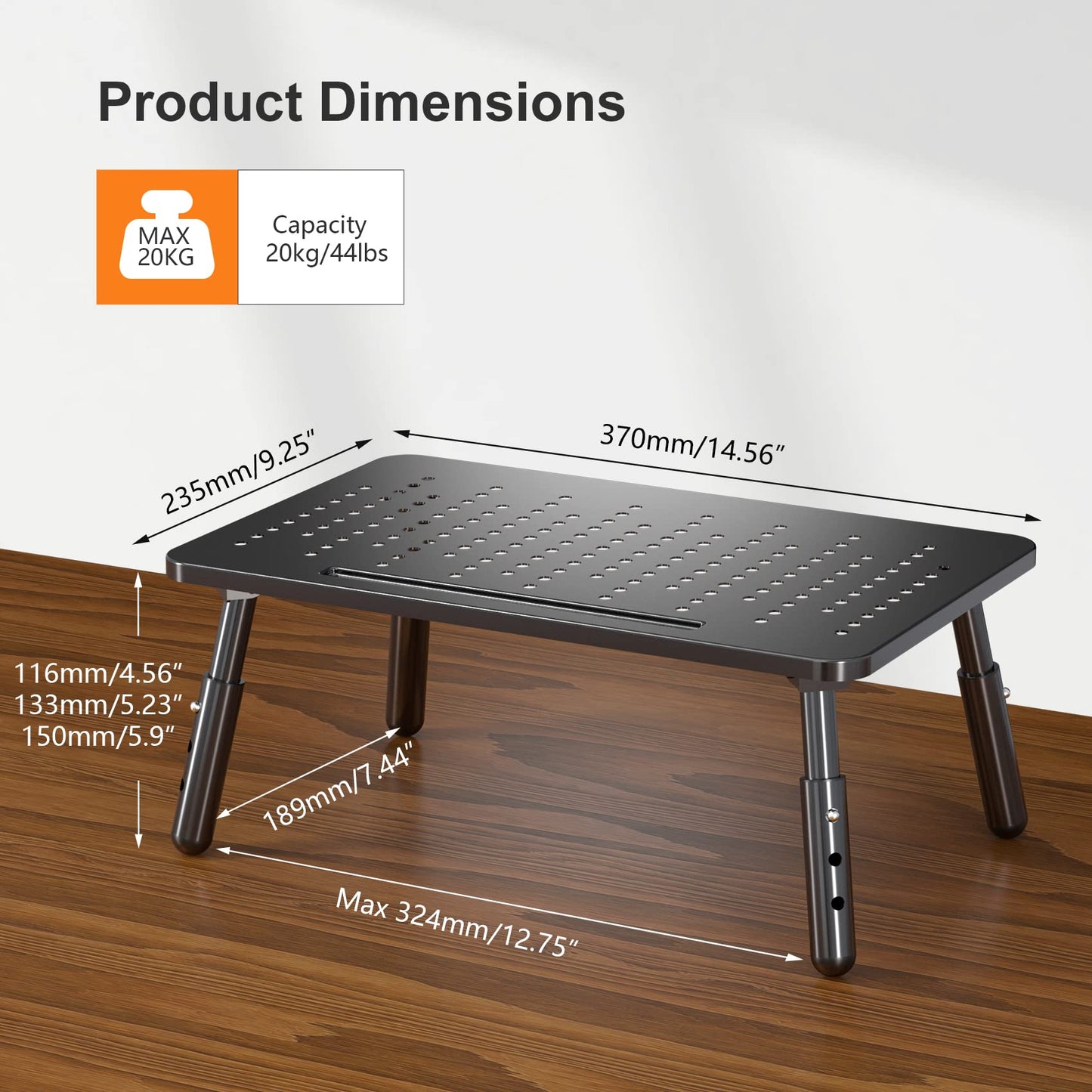 Bracwiser Foldable Monitor Riser Metal Computer Stand for Desk 3 Height Adjustable Laptop Stand