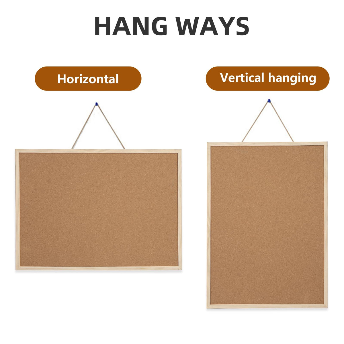 16” x 24” Cork Boards for Walls with Wooden Frame 1pack, Double Sided Office Board for Wall