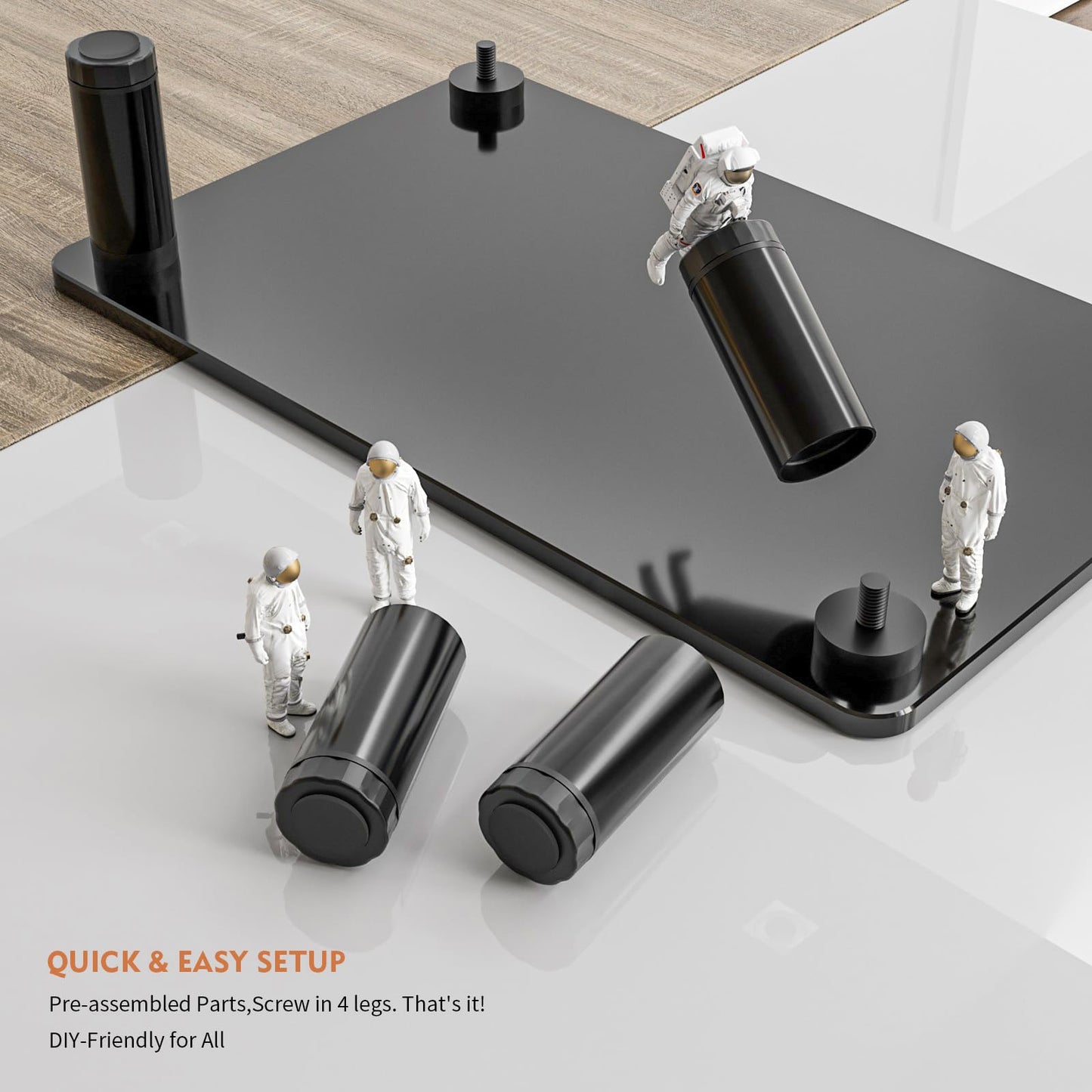 Hemudu 2 Pack Computer Monitor Stand Riser with Height Adjustable Multi Media Desktop Stand for