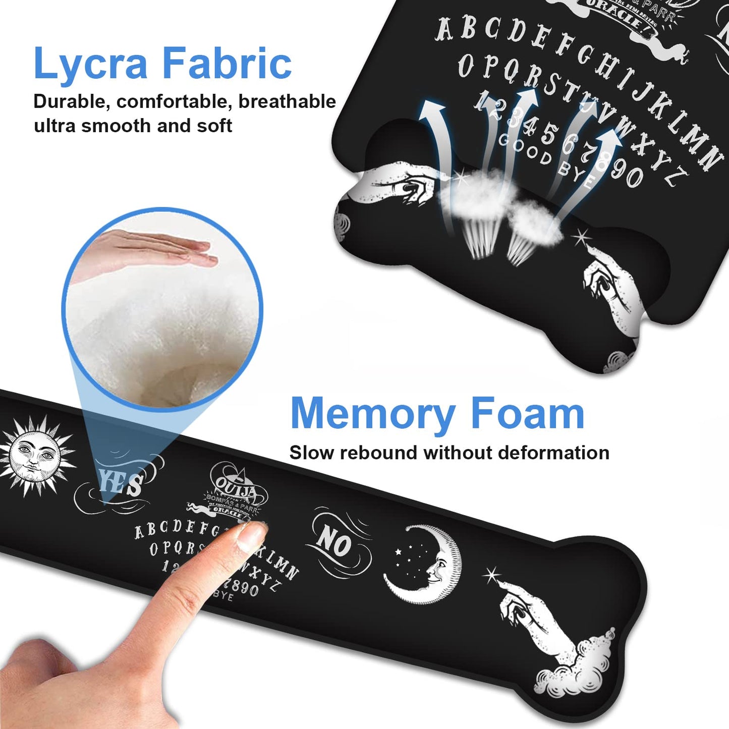 Wrist Rest Support Ergonomic Gel Mouse Pad & Memory Foam Keyboard Set, Non-Slip Rubber PU Base for