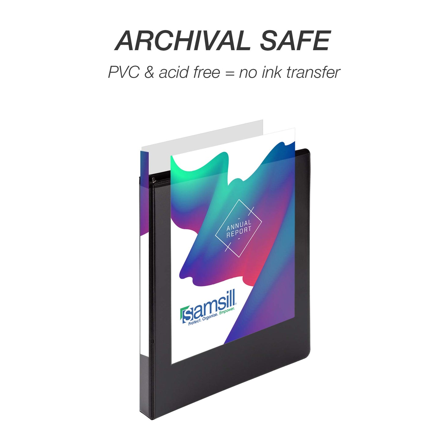 Samsill 8 Pack Durable 0.5 Inch 3 Ring Binders, Round Ring, Clear View Cover for Presentations