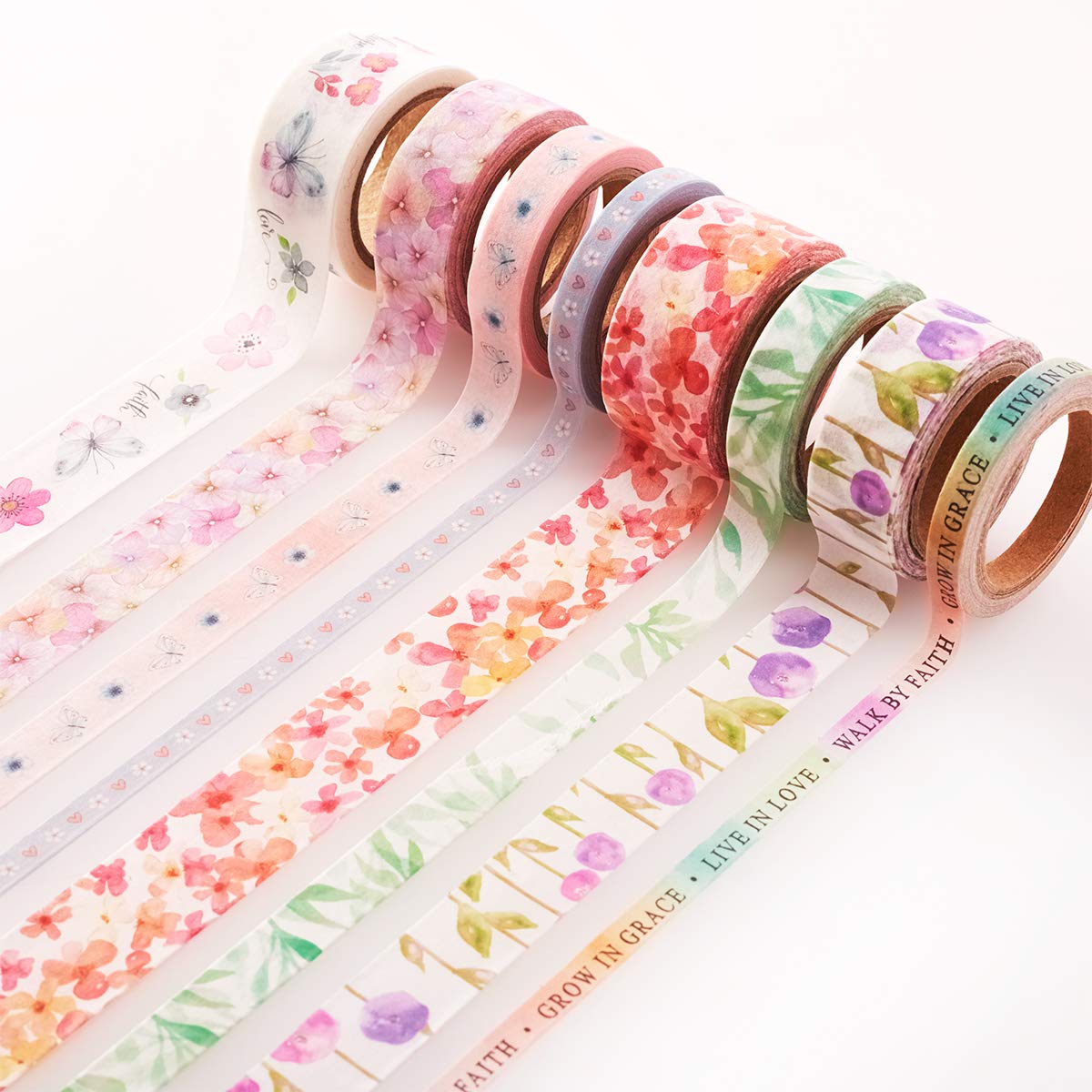 Christian Art Gifts Blossoms of Blessings Washi Tape Set, Creative by Design Collection