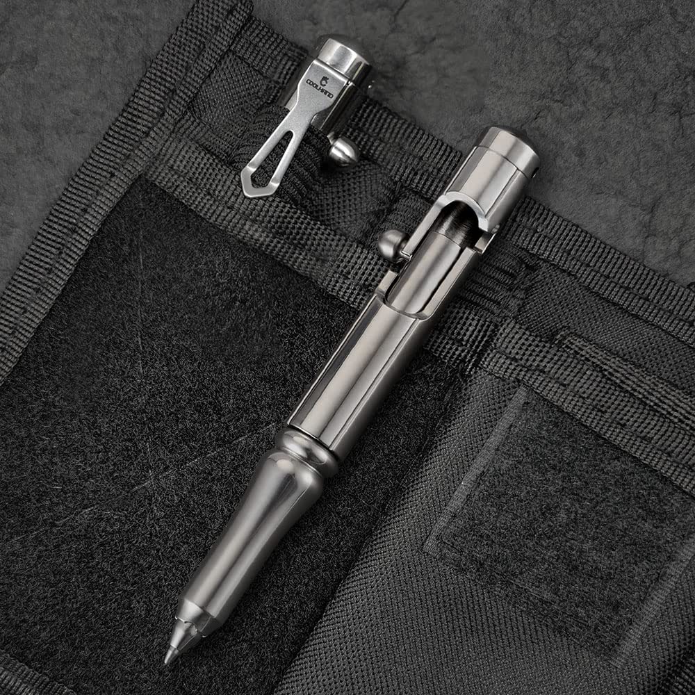 Cool Hand 5.1'' Bolt Action Pen with Clip and Glass Breaker