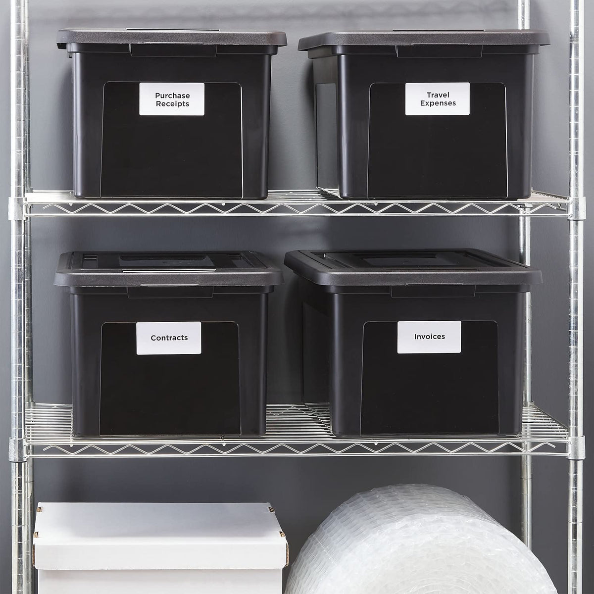 Staples Hanging File Folder Box, Storage Bin Organizer, Snap Lid