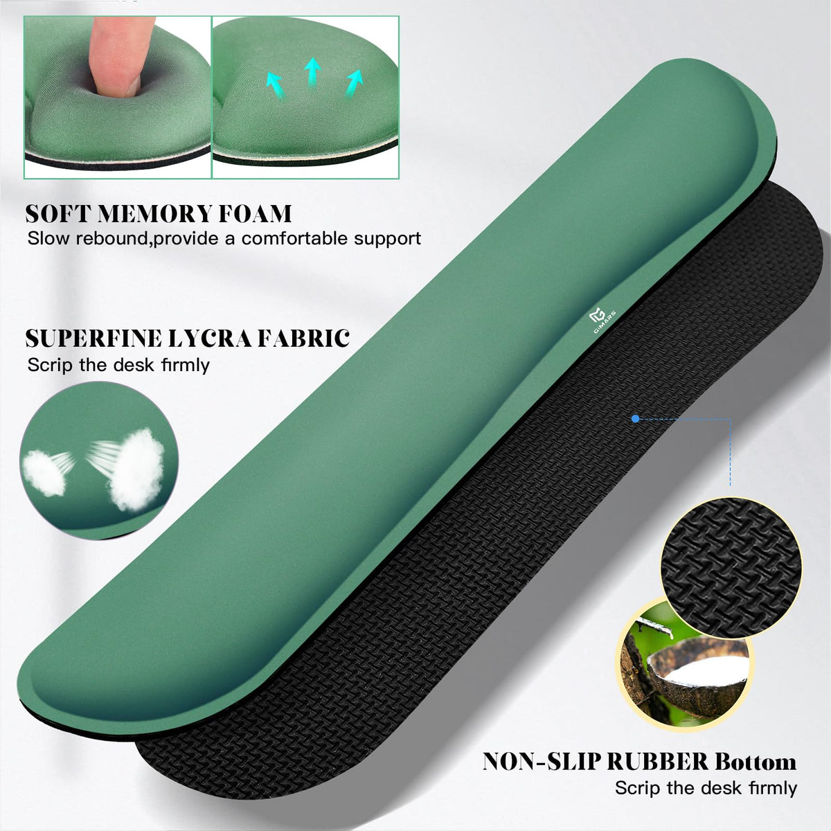 Gimars 4 in 1 Mouse Pad and Keyboard Wrist Rest Set, Large Mouse Pad with Memory Foam Wrist Support