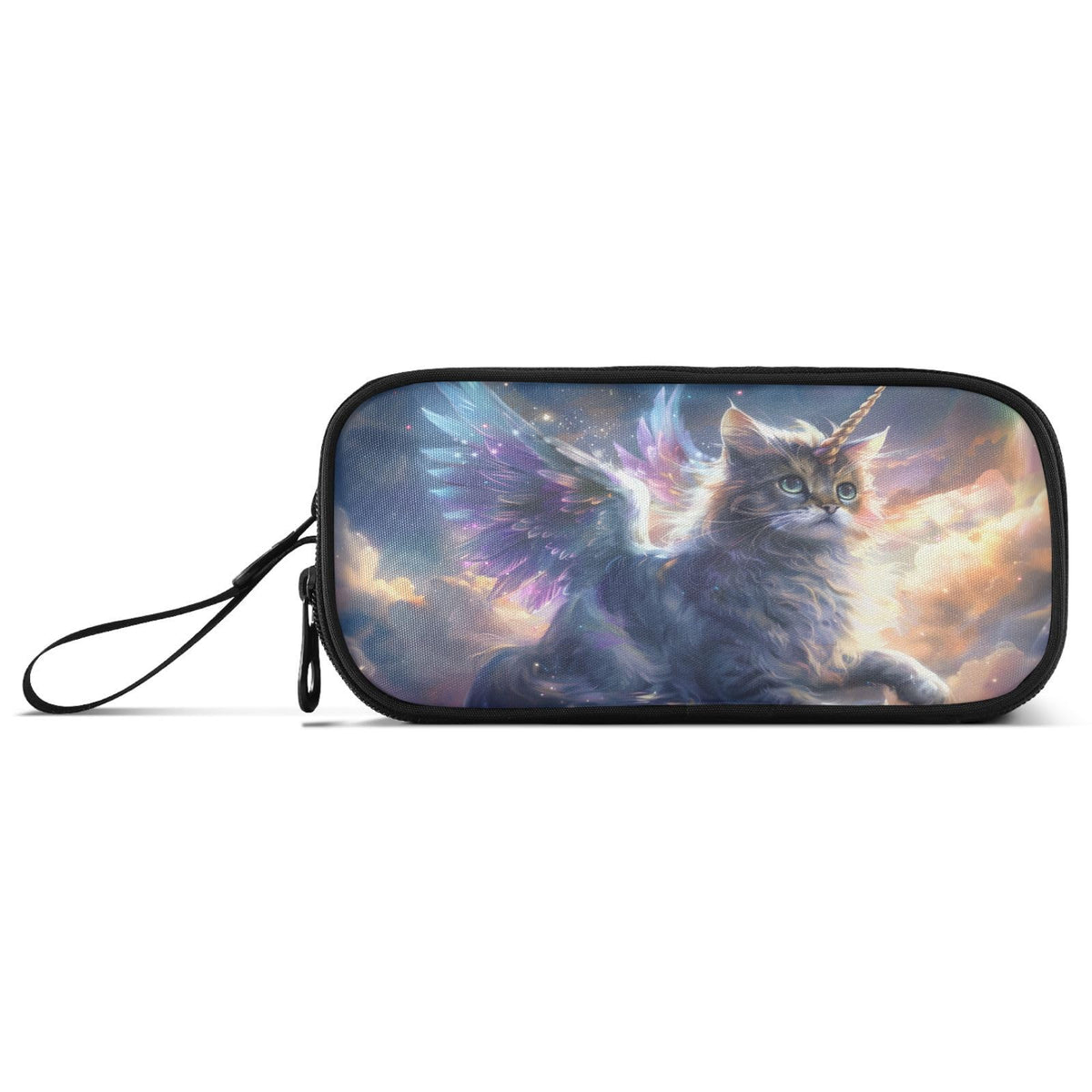BOENLE Unicorn Cat with Wings Pencil Case Box Boys Girls Large Pencil Pouch Zipper Compartments Big