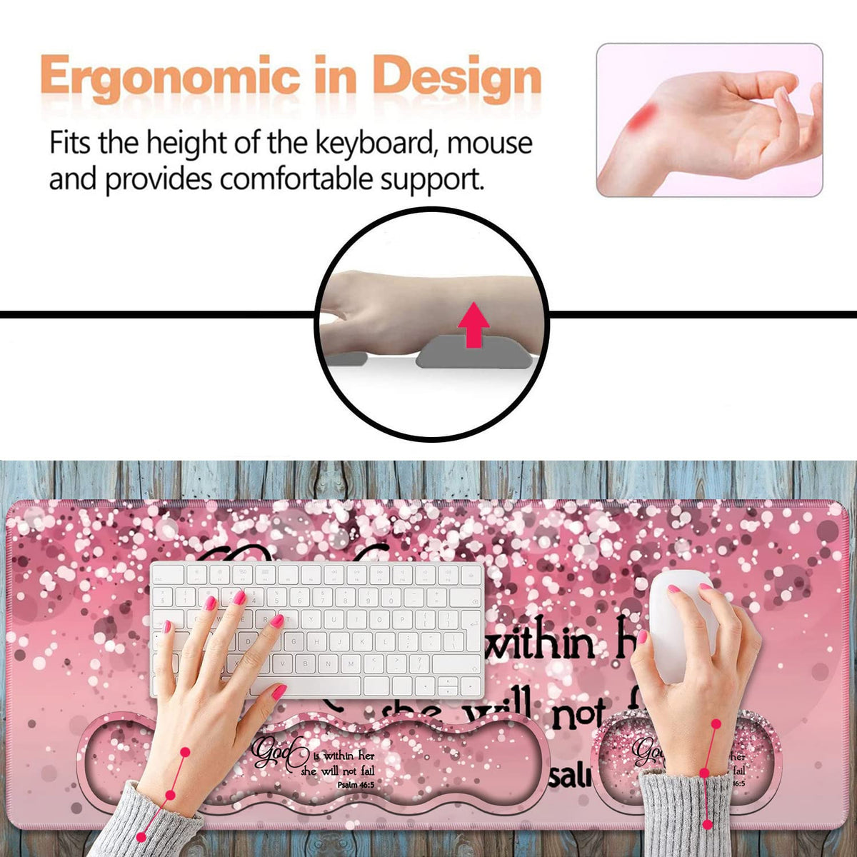 Ergonomic Keyboard Wrist Rest & Mouse Pad Wrist Rest Set,Large XXL Gaming Desk Mat 31.5"x