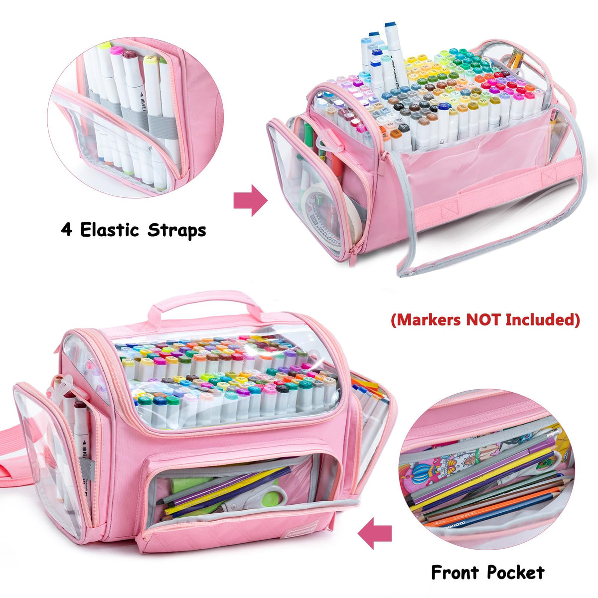 Large Marker Case for 200-300 Markers, Marker Organizer Bag,Pen Storage