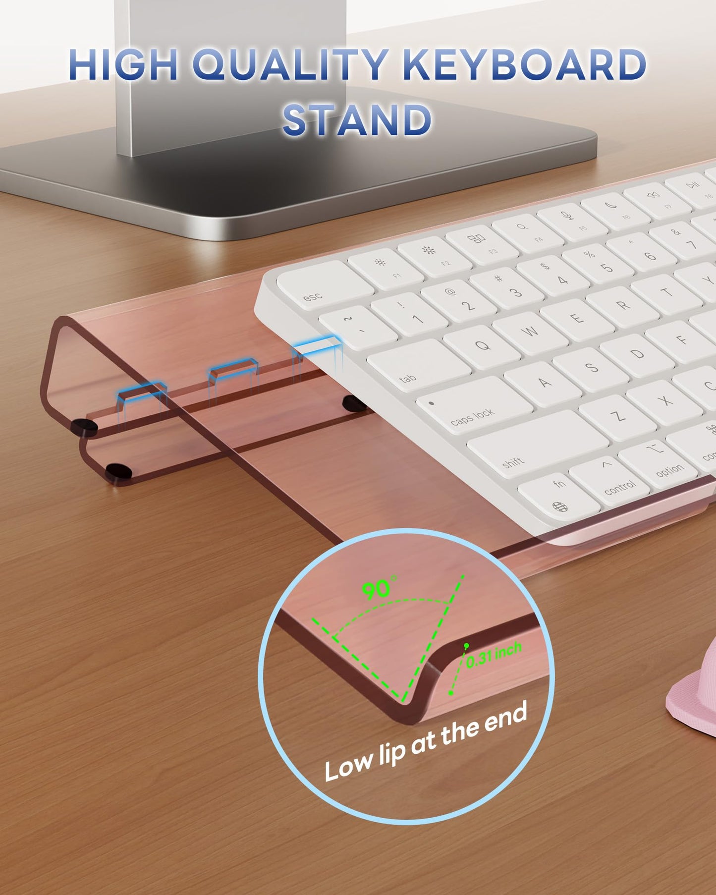 Adjustable Computer Keyboard Stand for Desktop, Keyboard Holder Wrist Rest