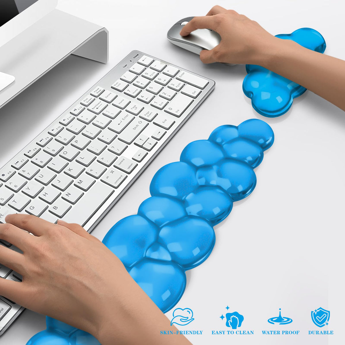 Gel Cloud Keyboard and Mouse Wrist Rest, Cute Wrist Support and Arm Support Keyboard Rest for