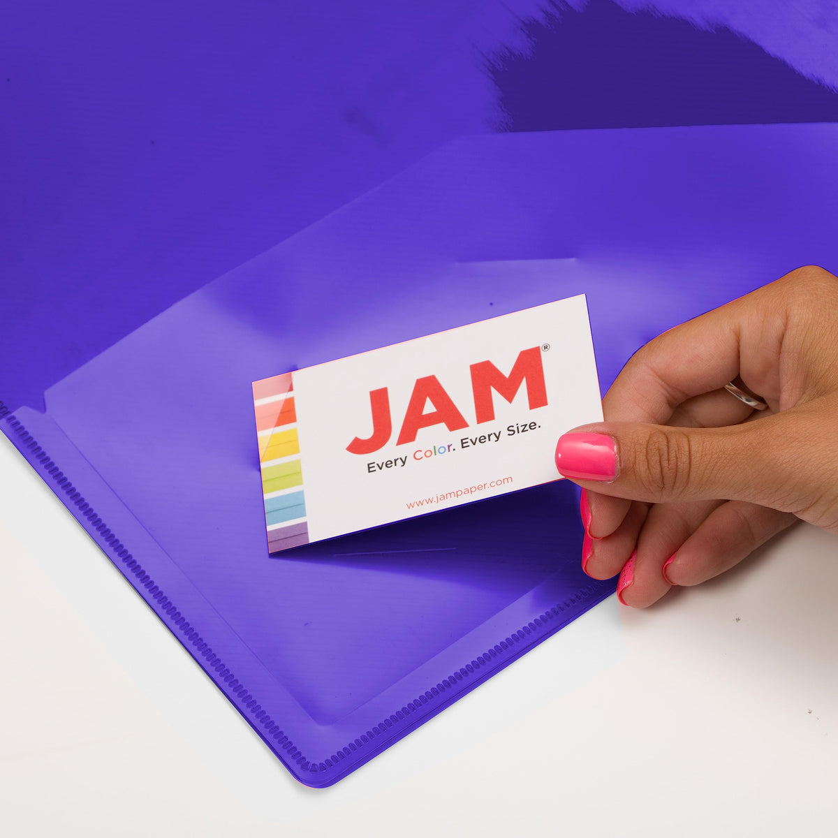 JAM PAPER Plastic 1.5 inch Binder - Purple 3 Ring Binder - Sold Individually