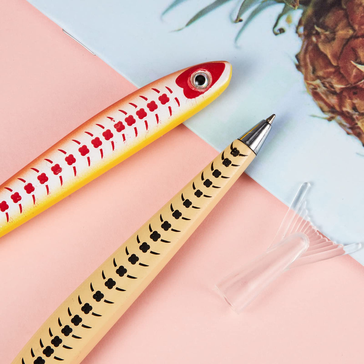 Outus 30 Pieces Fish Pens Fishing Birthday Party Favors Decoration Writing Ballpoint Pens for