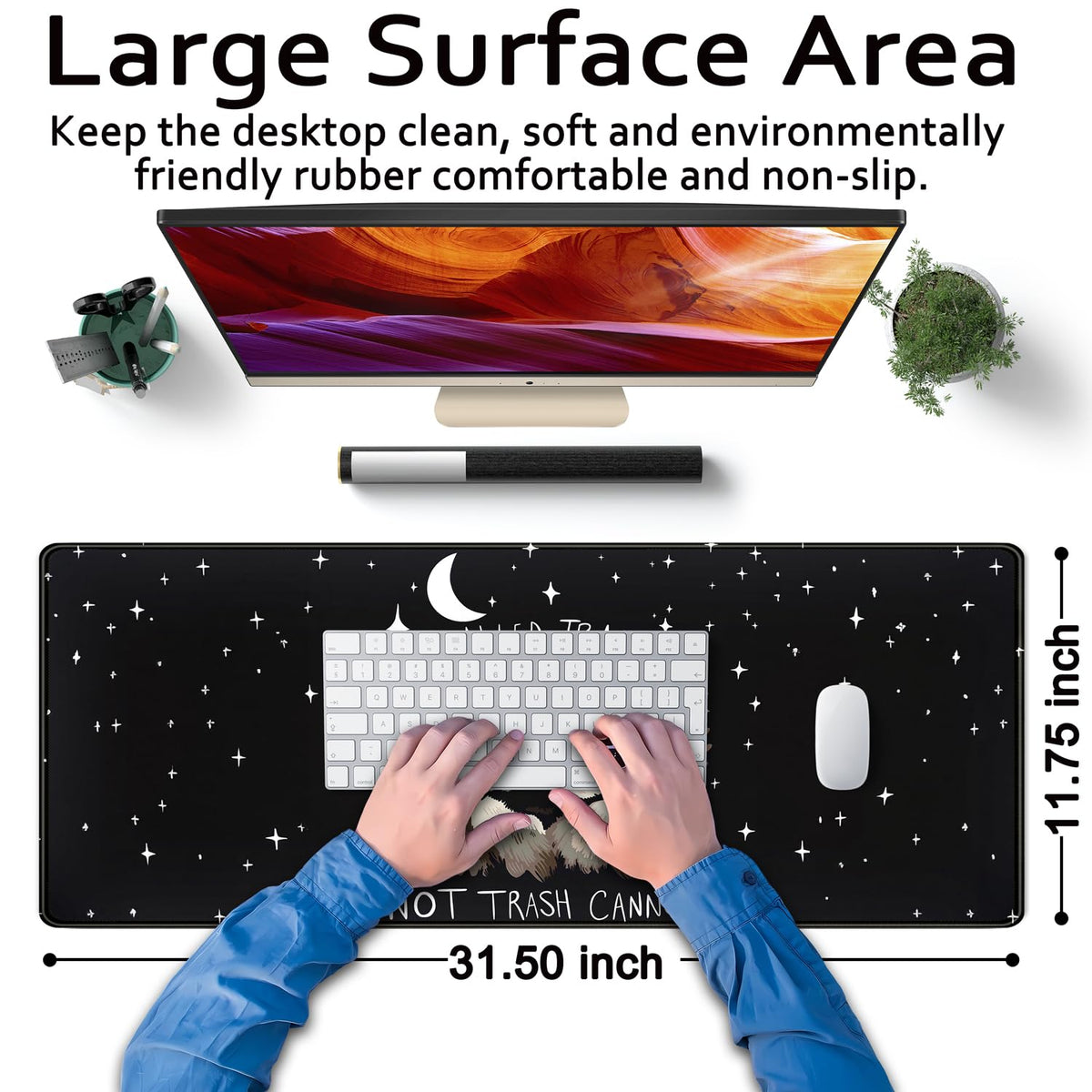It's Trash Can Not Trash Cannot Desk Pad Cute Black Desk Mat Gaming Screaming Possum Mouse Pad