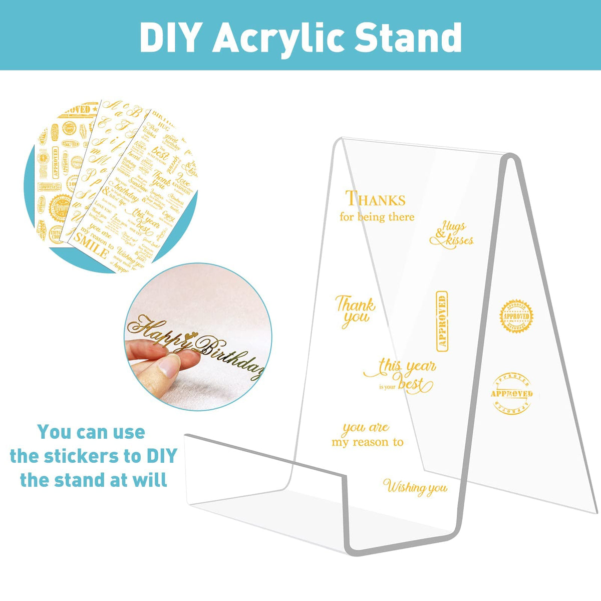 10 Pack Acrylic Book Stand Thickened Clear Book Display Easel Holder for Displaying Tablets