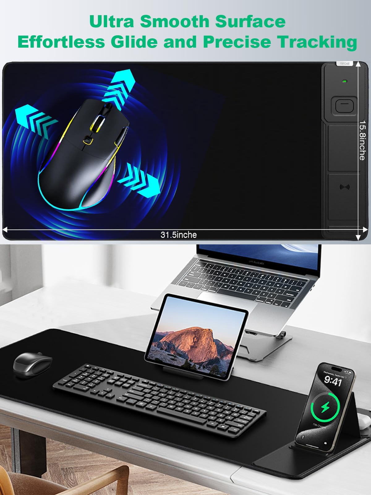 Mouse Pad, Office Desk Mat, Large Gaming Mousepad with Superior Micro-Weave Cloth, XXL Desk Pad