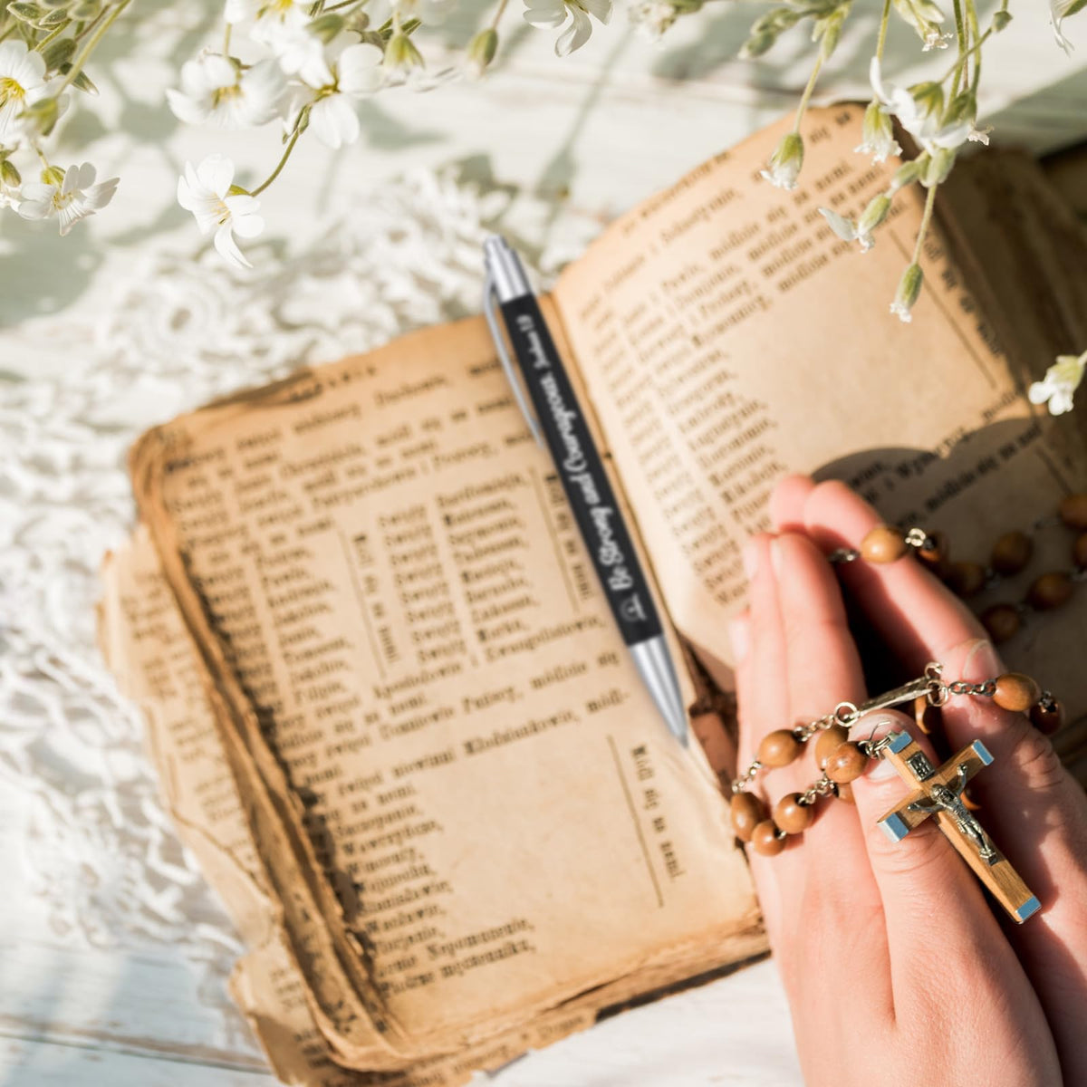 Yeaqee 100 Pcs Motivational Pens, Black, Biblical