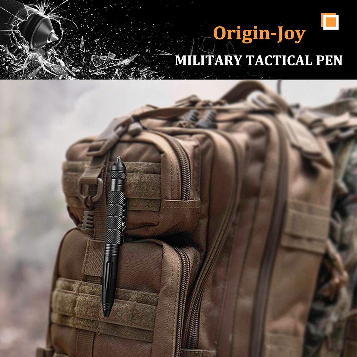 Origin-Joy 4 Pack Tungsten Steel Military Tactical Pen Set, Multifunctional EDC Self Defense Pen