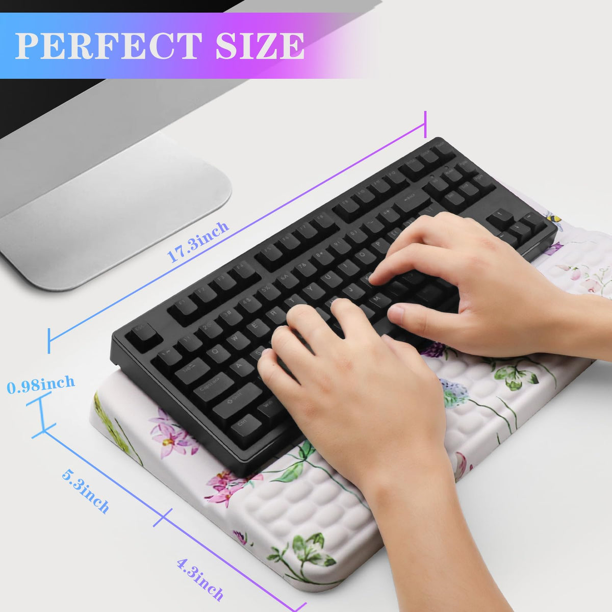 Computer Keyboard Stand with Wrist Rest, Ergonomic Tilted Keyboard Holder - Keyboard Riser with