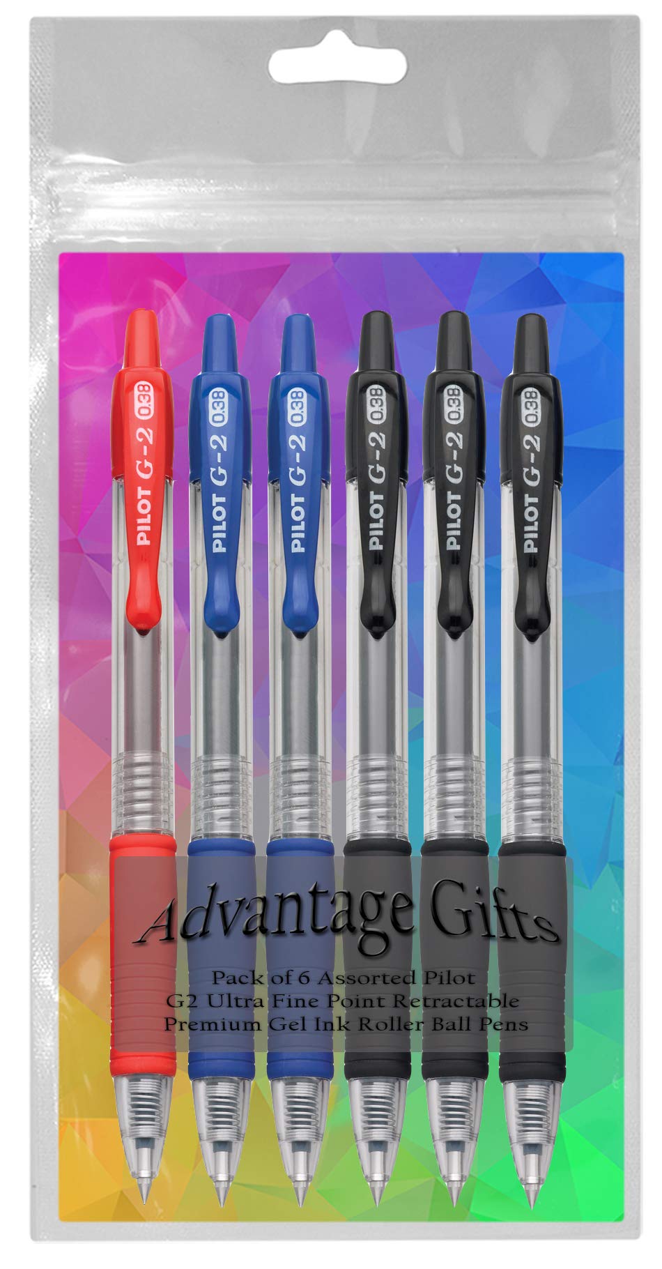 Advantage Gifts G2 Retractable Premium Gel Ink Roller Ball Pens Ultra Fine Point (.38mm)