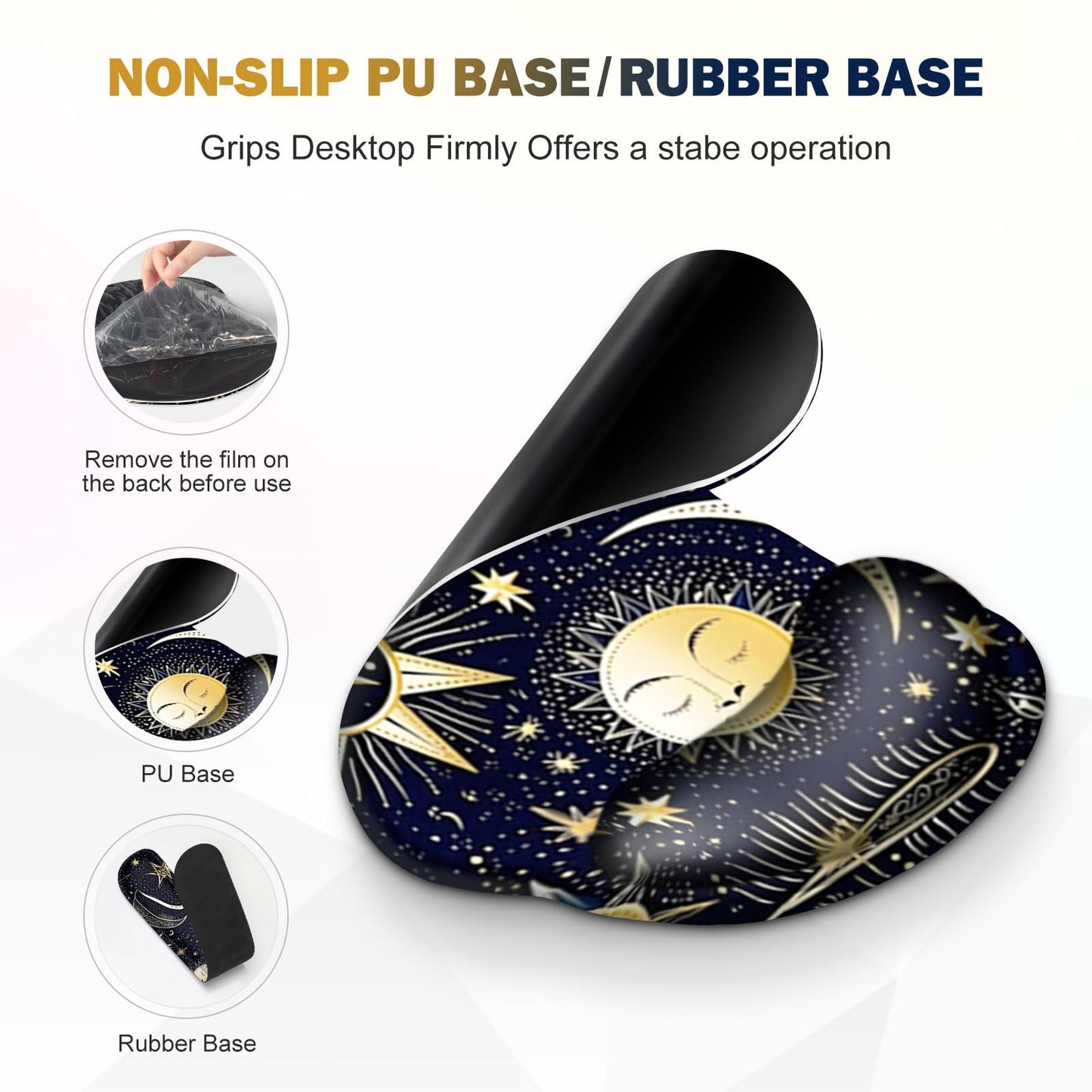 Gaming Mouse Pad, Large Desk Mat, Cute Desk Pad Protector, 4in1 XXL Mousepad + Keyboard Wrist