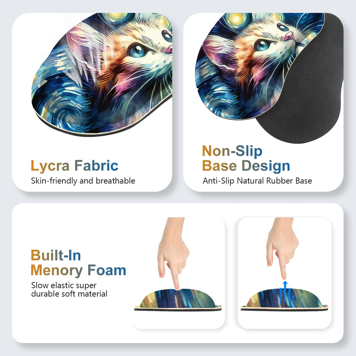 NXZGO Large Gaming Mouse Pad Set, 4 in 1 Ergonomics Keyboard Desk Mat Memory Foam Wrist Rest