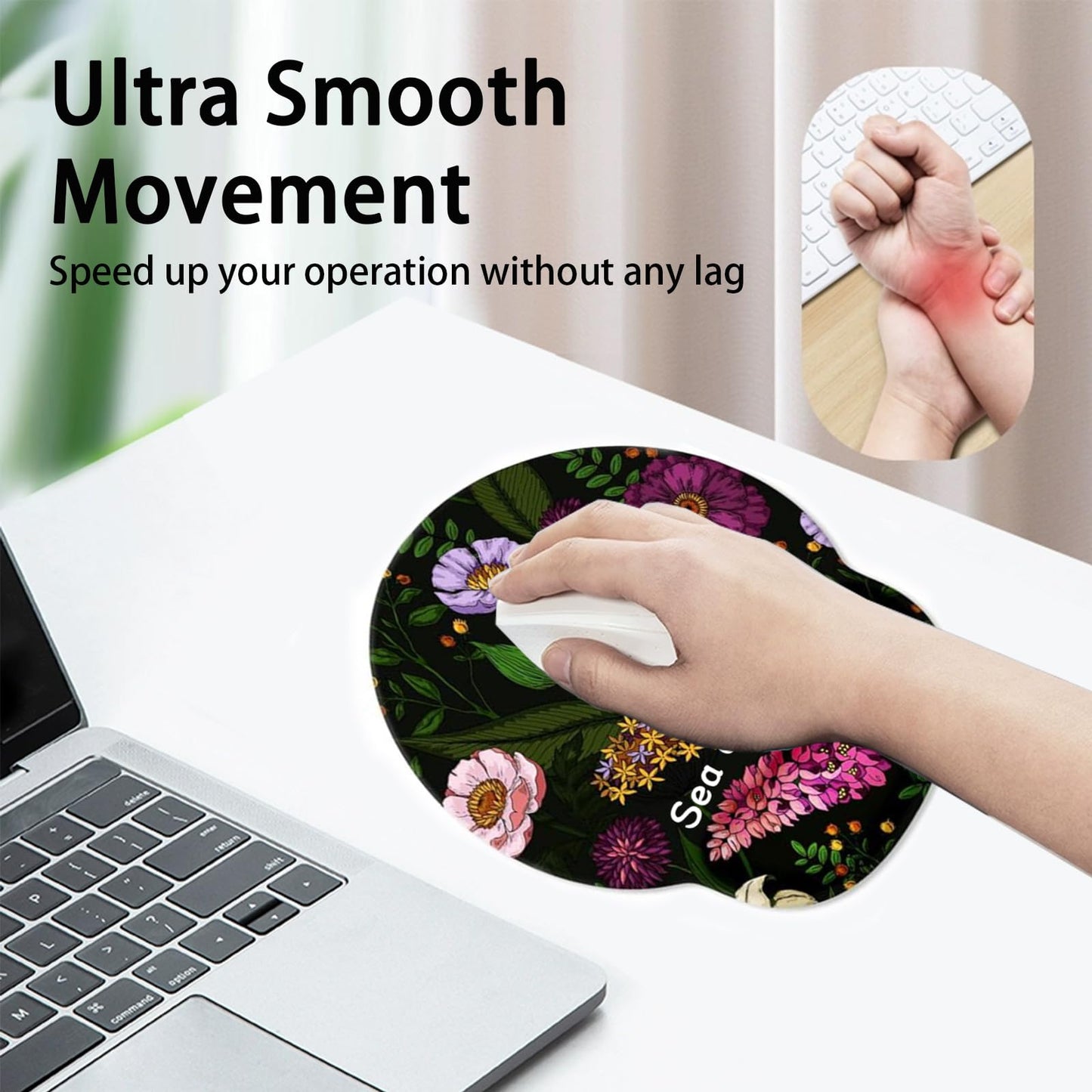 Custom Mouse Pad with Wrist Support,Ergonomic Personalized Mousepad,Add Personalized Photo & Text