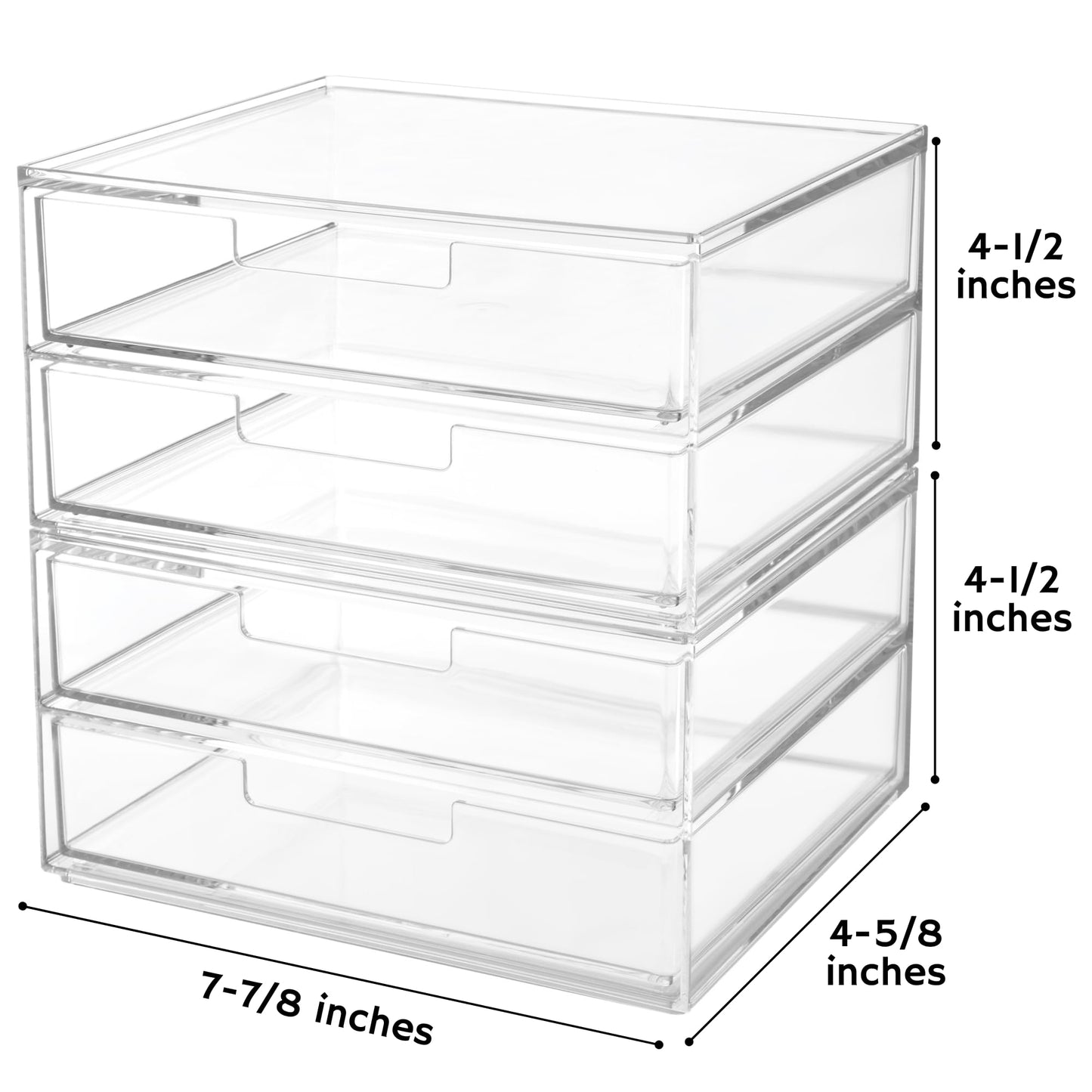 STORi Stackable Desk Drawer Organizer, Clear Pen Pencil Makeup Brush Holder for Desktops and