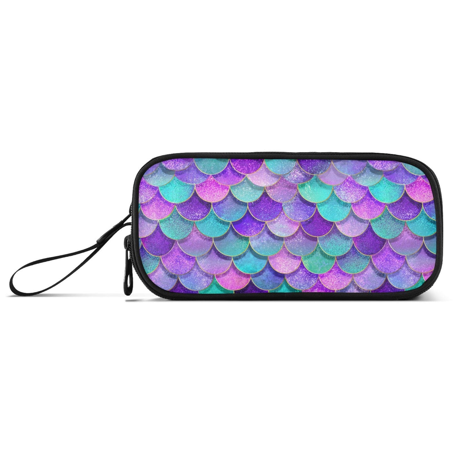 BOENLE Pink Blue Purple Mermaid Scales Pencil Case Box Boys Girls Large Pencil Pouch Zipper