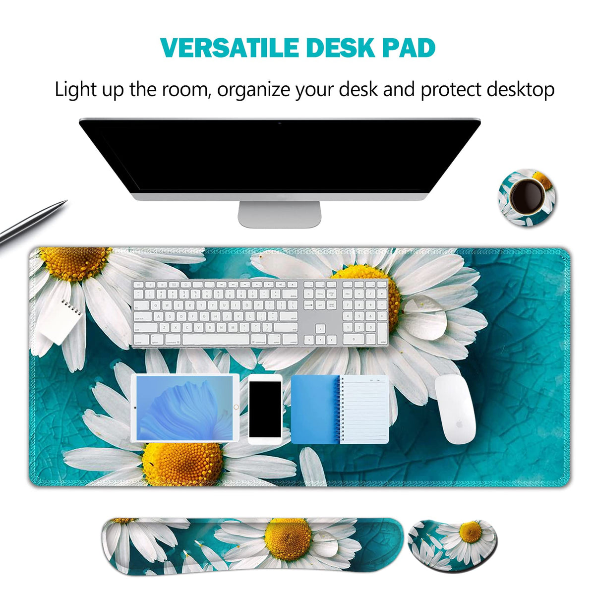 ARTSO Large Gaming Mouse Pad Set, Keyboard Wrist Rest Support + Mouse Wrist Cushion + Extended