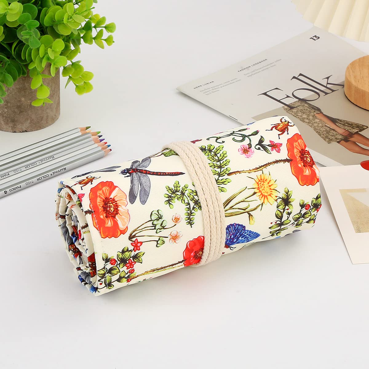 Lbxgap 168 Slot Pencil Roll Wrap Up Pencil Pouches Holder