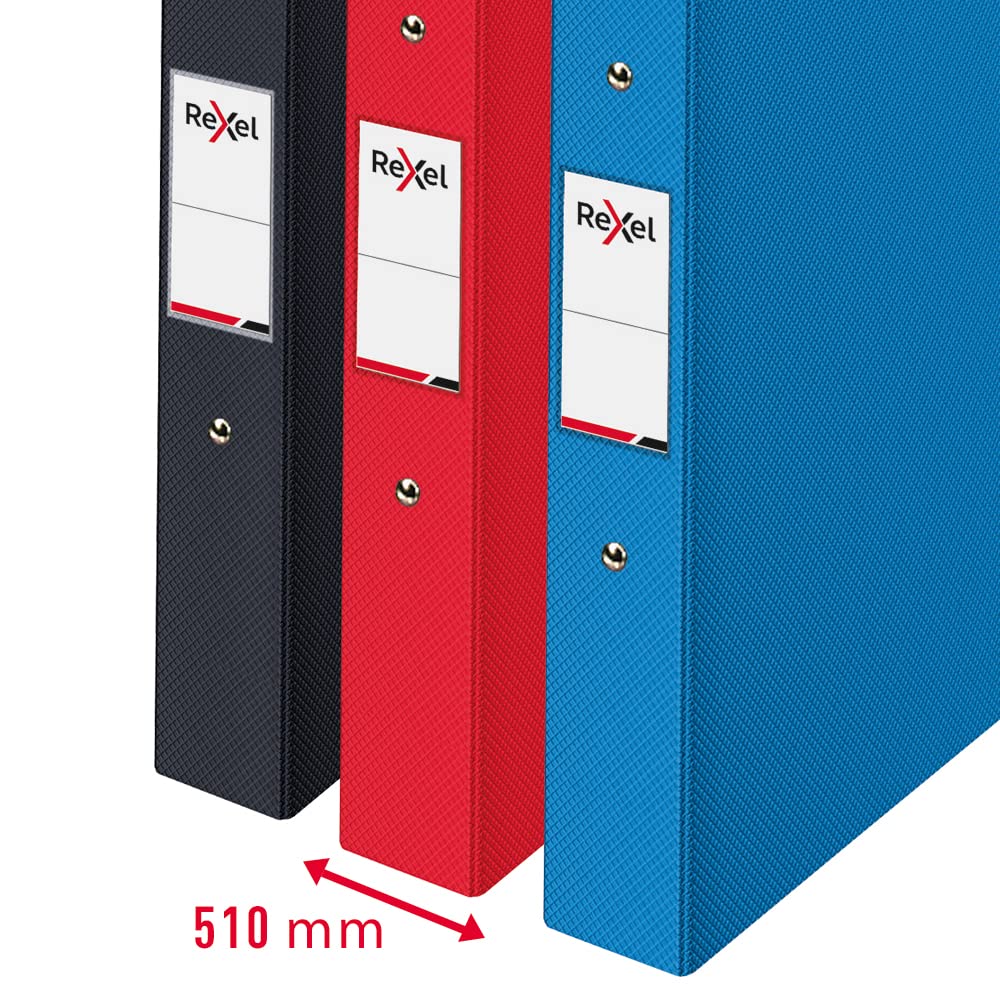 Rexel Choices Ring Binder Pack 3, A4, 25mm (Black, red, Blue)