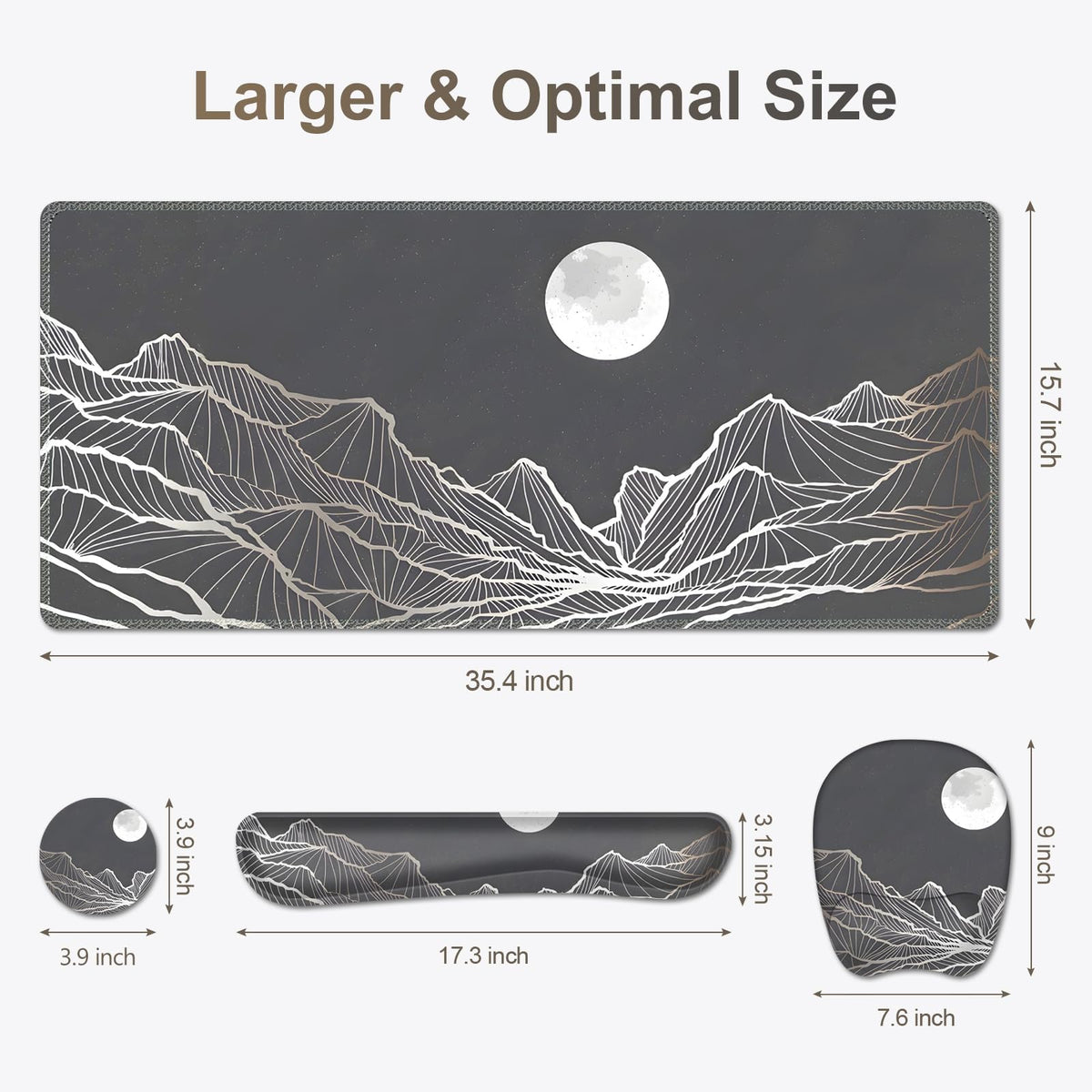 Large Mouse Pad, Keyboard Wrist Rest Set, Ergonomic Mouse Pad with Wrist Support, Desk Mat with