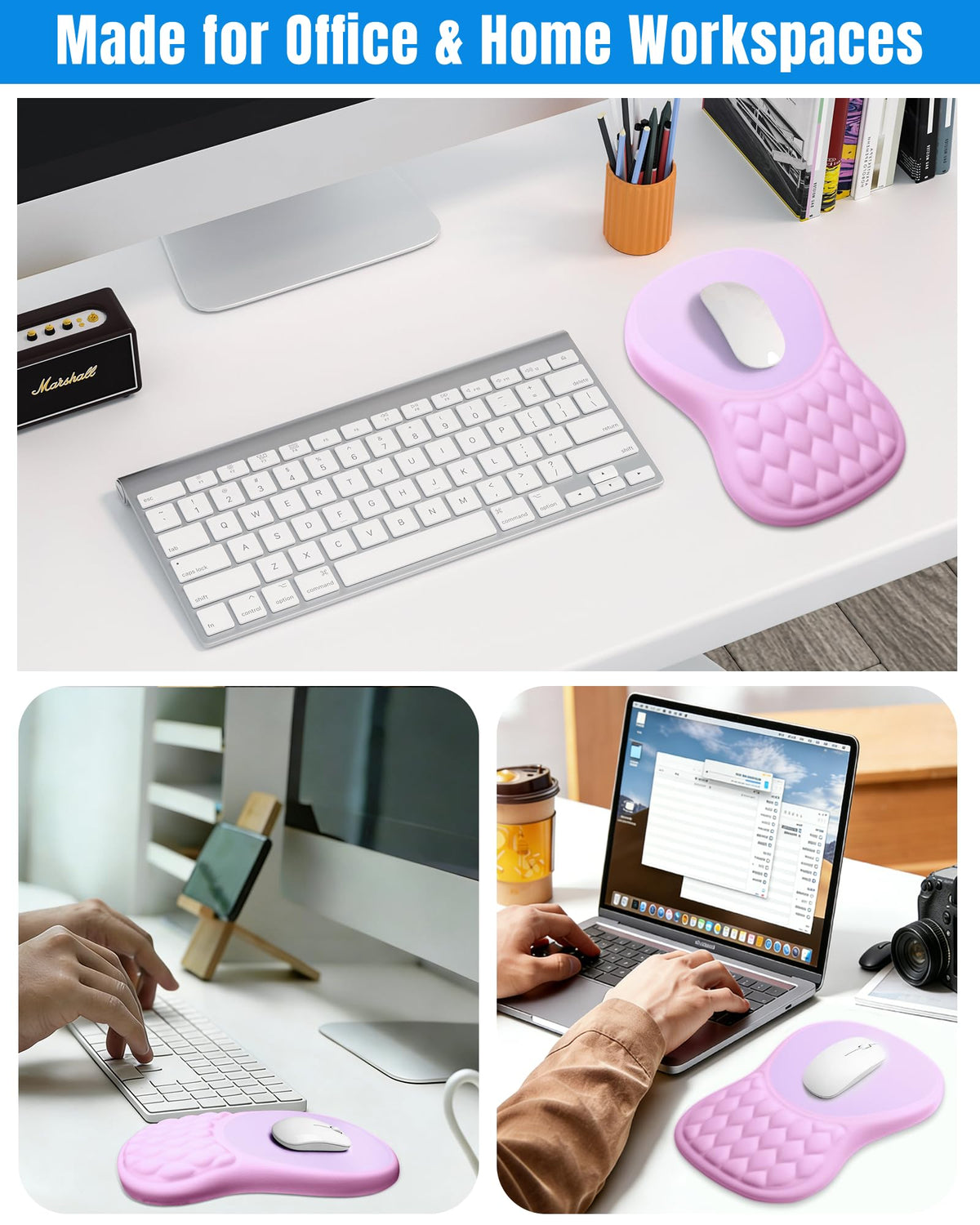 PVIPCZ Ergonomic Mouse Pad with Sloped Memory Foam Wrist Rest