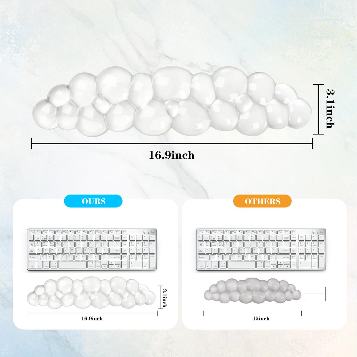Gel Cloud Keyboard Wrist Rest, Cute Wrist Support and Arm Support Keyboard Rest for Keyboard Typing