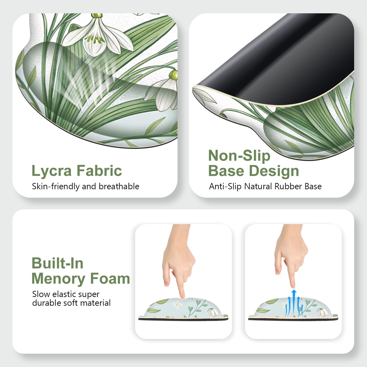 Floral Desk Mat, 4in1 Large Mouse Pad with Wrist Rest, Desk Matt for Desktop, Desk Pad Mat