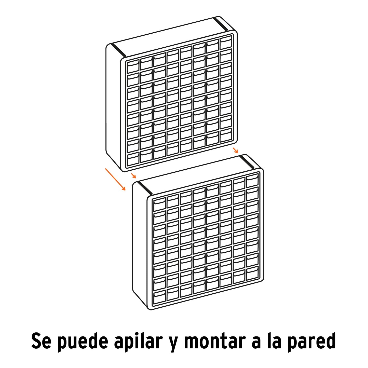 Truper Organizer 20cm x 20cm x 20cm, 64 Compartments, Black, Modern, Home Office/Office, Art &