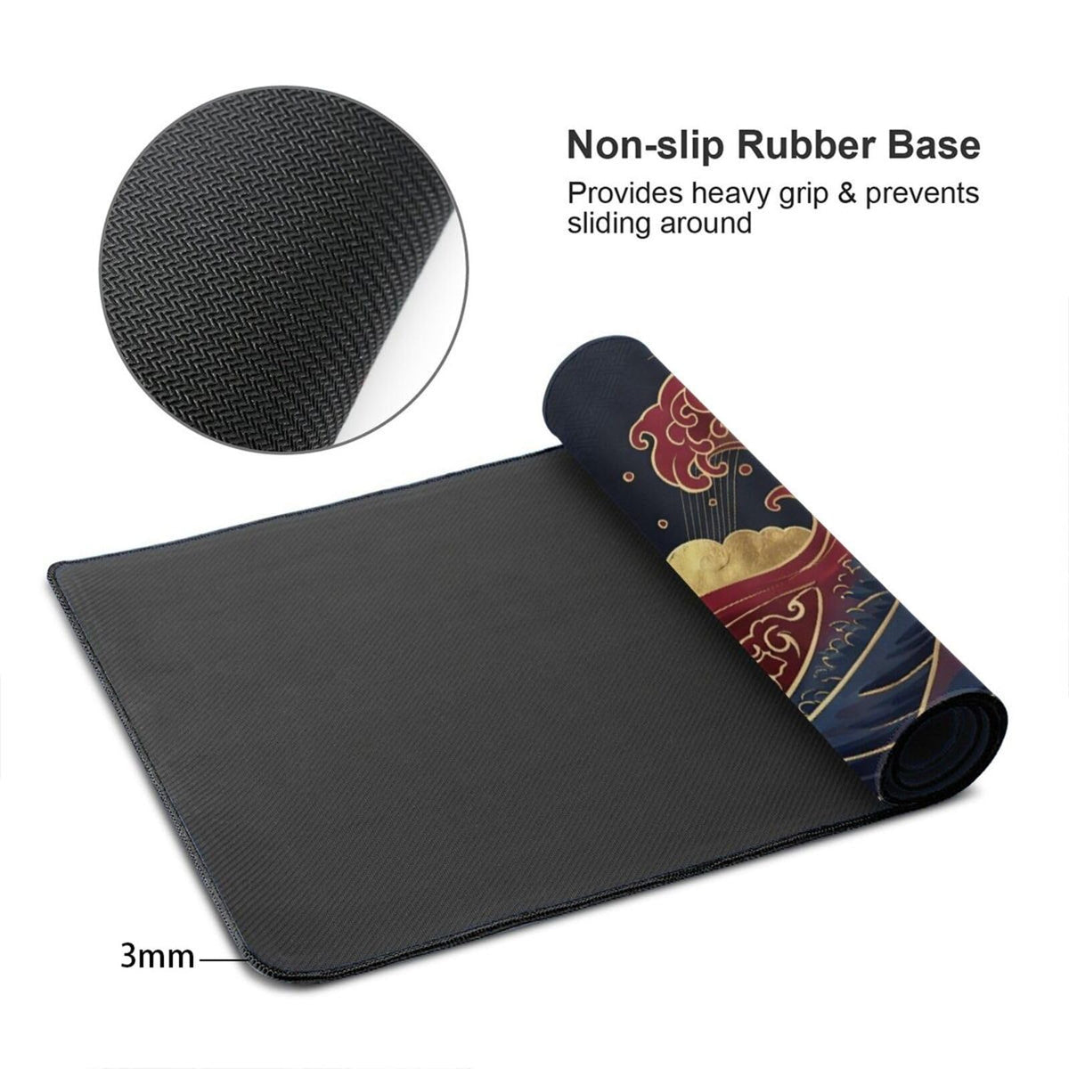 Japanese Great Wave Mouse Pad XL-Extended Gaming Desk Mat (31.5 x 15.7 in)