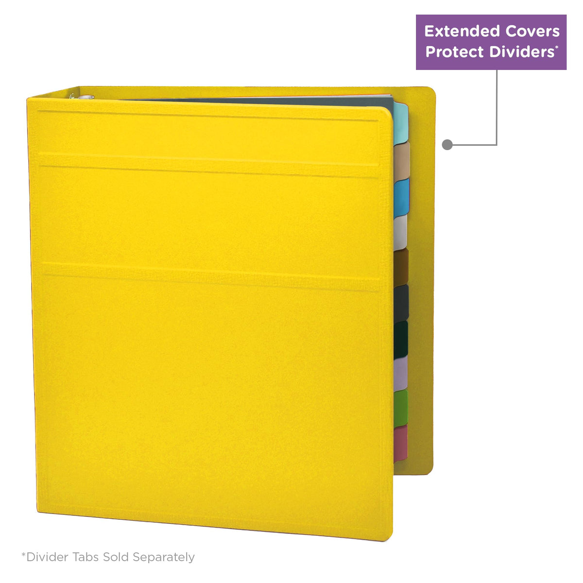 Carstens 3-Inch Heavy Duty 3-Ring Binder - Side Opening, Yellow, Durable Plastic, Precision No-Gap