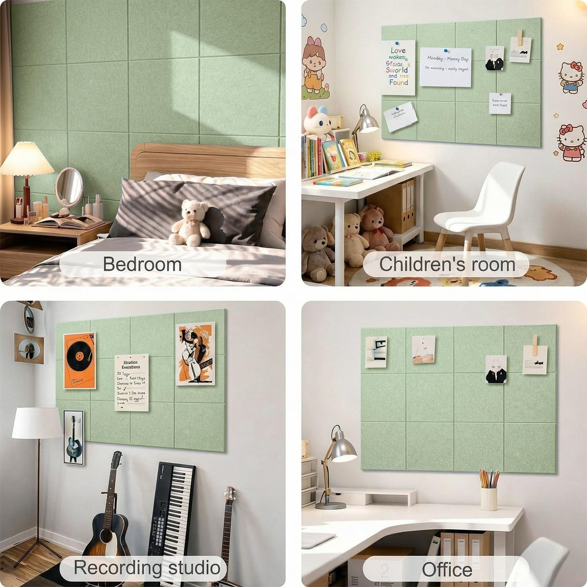 G Gamit 0.47" Thick Felt Wall Tiles 36"x24" Cork Board Alternative 6 Pack 11.81"x11.81"Felt