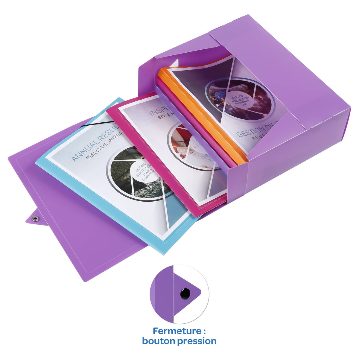 Viquel Class Doc Box File Polypropylene Spine Width 80 mm Mauve