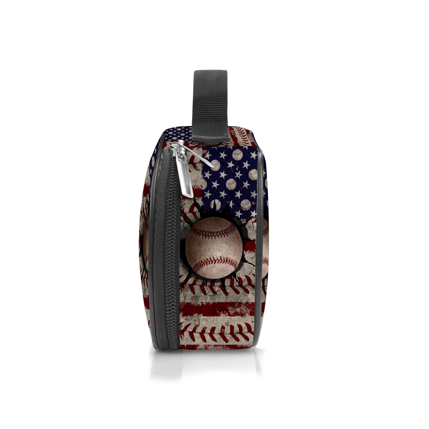 ROVOZAR Baseball Pencil Case, American Flag Baseball Pencil Box for Kids Pen Bag, Large Capacity