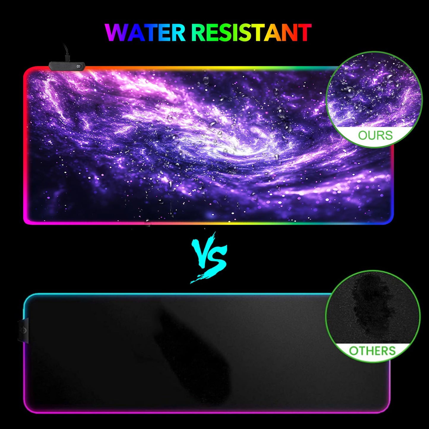 AIMSA RGB Mouse Pad LED Gaming Mouse Pad with 14 Lights Modes, Non-Slip Rubber Base Computer Carpet