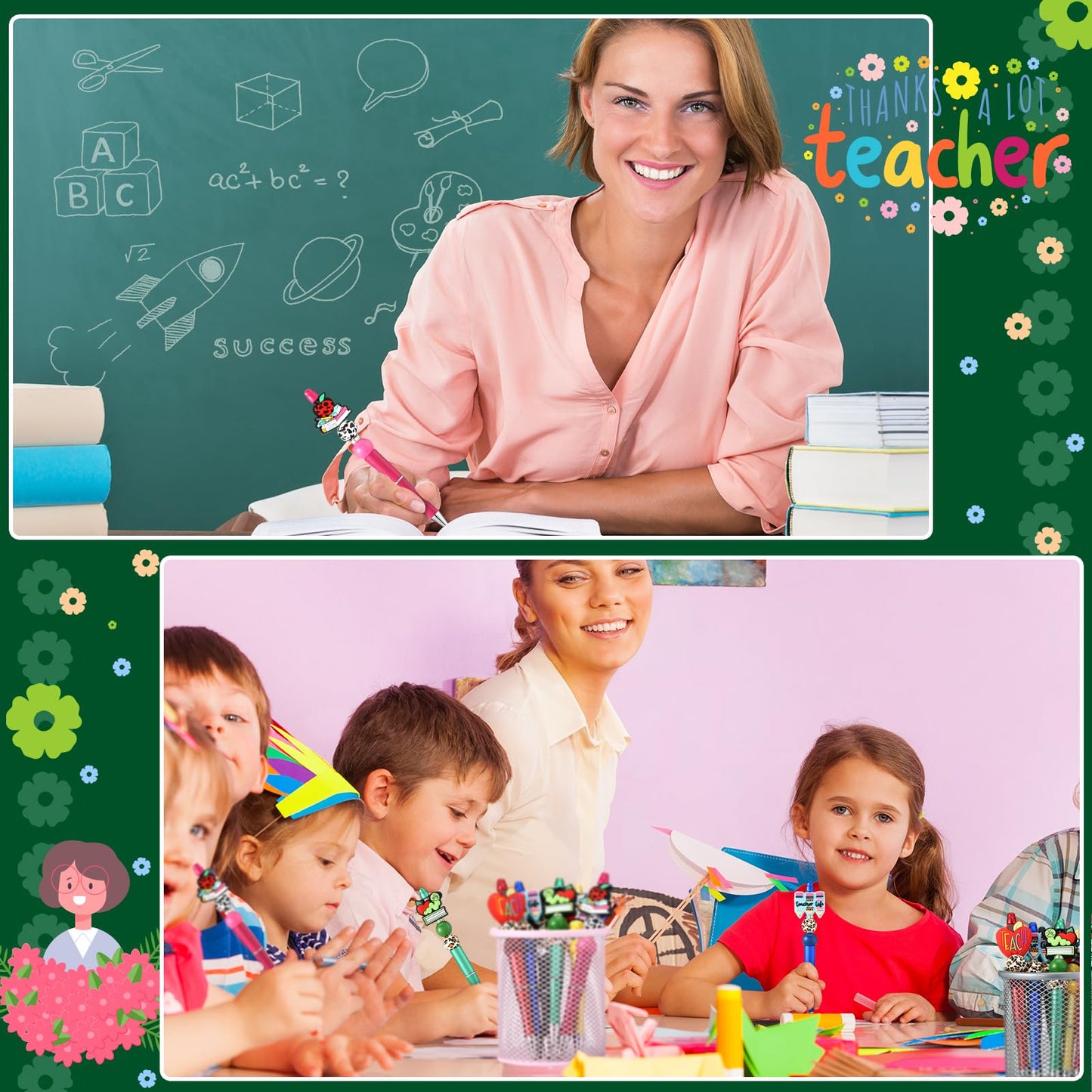 Ctosree 36 Sets Teacher Beadable Pen Kit for Teacher Appreciation Gifts Bead Pen Kit Assorted