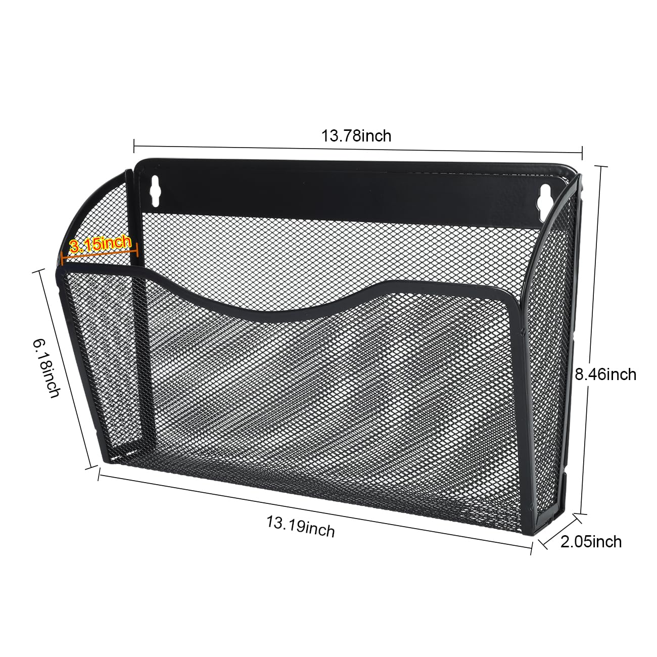 PAG-Mass 6 Pockets Wall File Organizer Metal Mesh Hanging Document Paper Holder Wall Mount Magazine