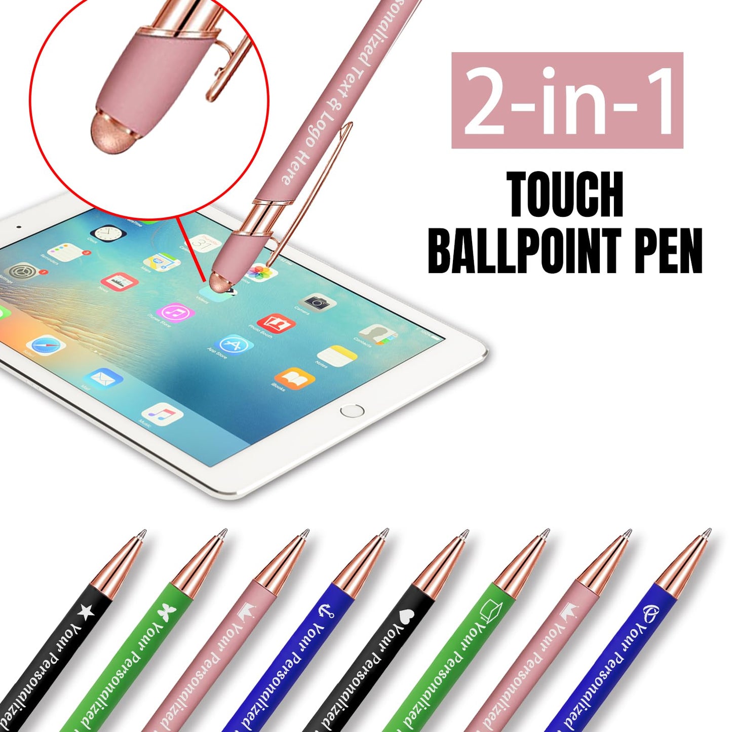STREADVE Personalized Custom Pens 20 Engraved Writing Pen with Name Logo, Customized Promotional